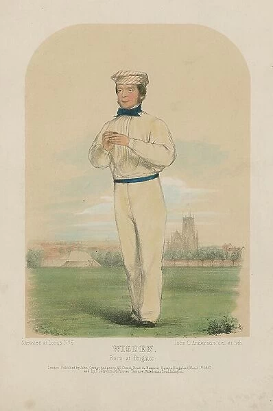 Portrait of John Wisden (colour litho)
