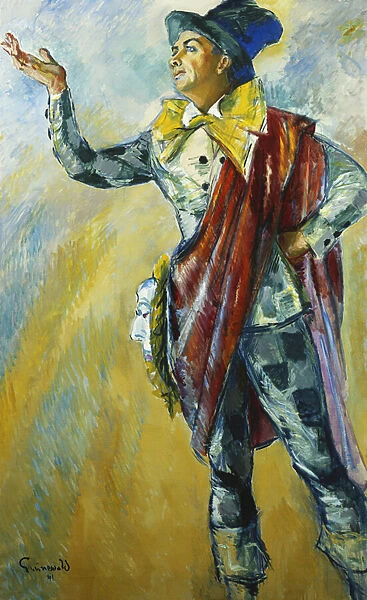 Portrait of Karl Gerhard as Thesbis, standing full length, 1941 (oil on canvas)