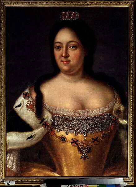 Portrait de l imperatrice Anne I de Russie (Anna Ivanovna, 1693-1740) (Portrait of Empress Anna Ioannovna) - Peinture de Johann Heirich Wedekind (1674-1736), huile sur toile, art allemand 18e siecle - State Art Museum, Samara (Russie)