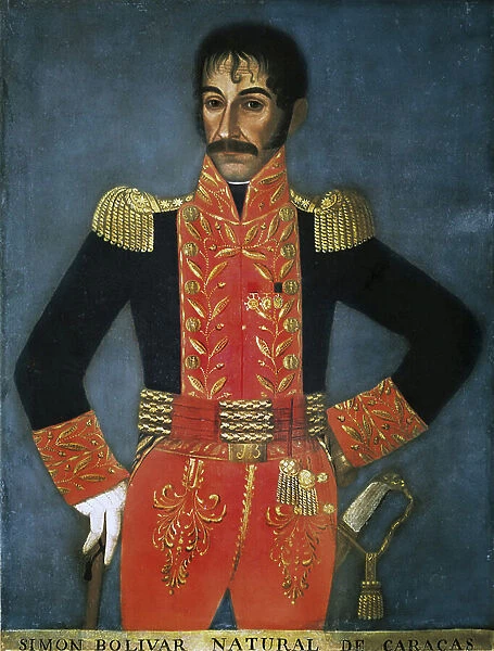 Portrait de l'homme politique et militaire venezuelien Simon Bolivar (1783-1830)