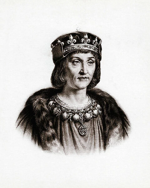 Portrait of Louis XII (1462-1515), King of France. Engraving, 19th century