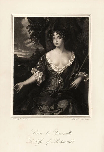 Portrait of Louise de Kerouaille, Louise de Querouaille, Duchess of Portsmouth, French mistress to King Charles II, 1649-1734