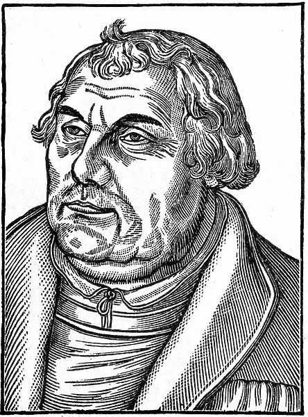 Portrait of Martin Luther at the end of his live (engraving)