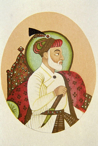 Portrait of Mughal Emperor Bahadur Shah, India