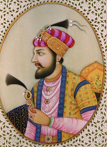 Portrait of Mughal Emperor Shah Jahan Covey Painting