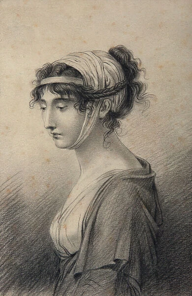 Portrait of Pauline Bonaparte, Princess Borghese (black lead on paper)