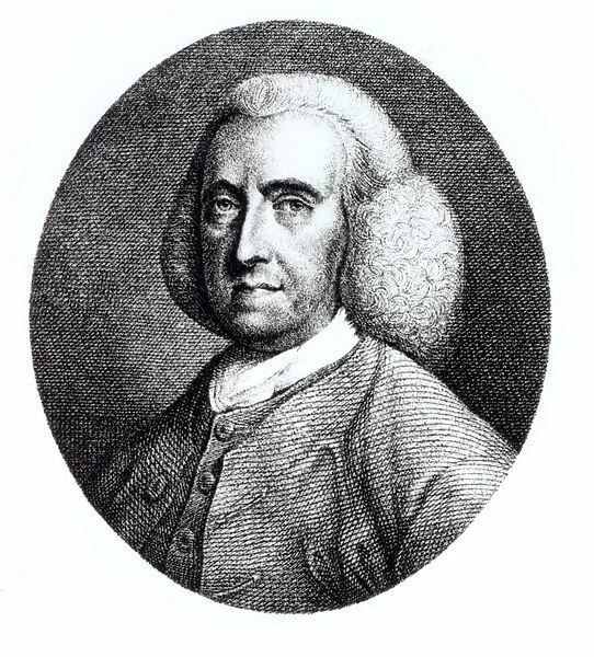Portrait of Peter Collinson (1694-1768) (engraving) (b  /  w photo)