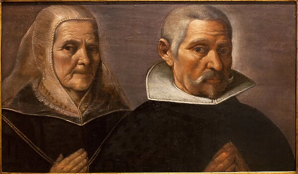 Portrait of a praying age couple. Painting by Francisco Pacheco (1564-1644), circa 1630