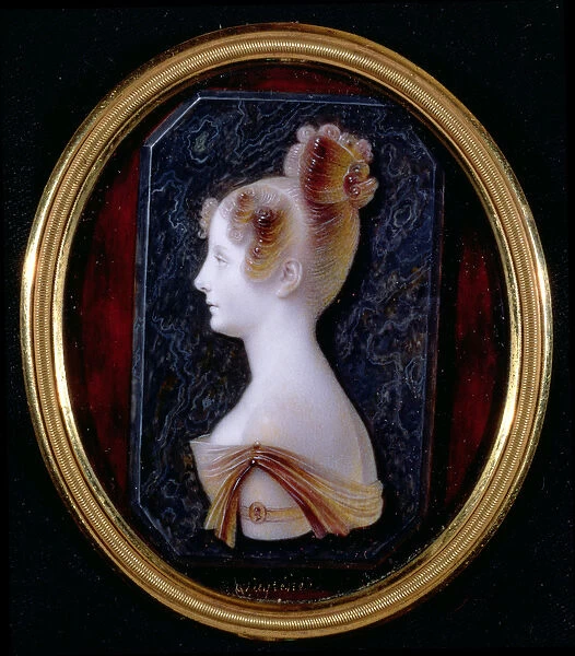 Portrait of Princess Elena Pavlovna, c. 1820 (w  /  c & gouache on enamel)