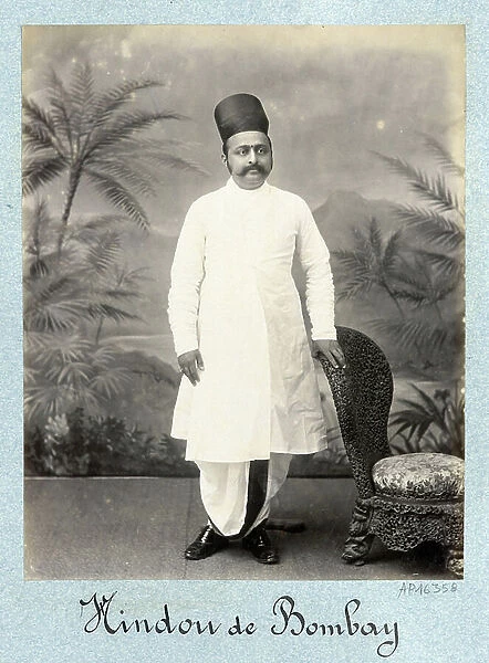 Portrait of a resident of Bombay (India) - Second half of the 19th century photography
