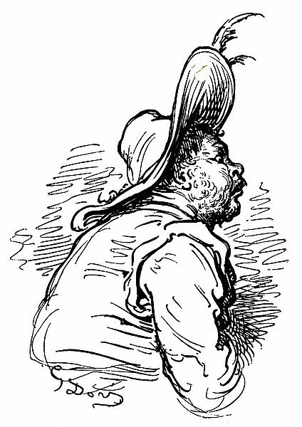 Portrait of Sancho Panza, 1869 (engraving)