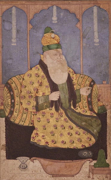 Portrait of a Sufi sheikh, c. 1670 (opaque w  /  c & gold on paper)