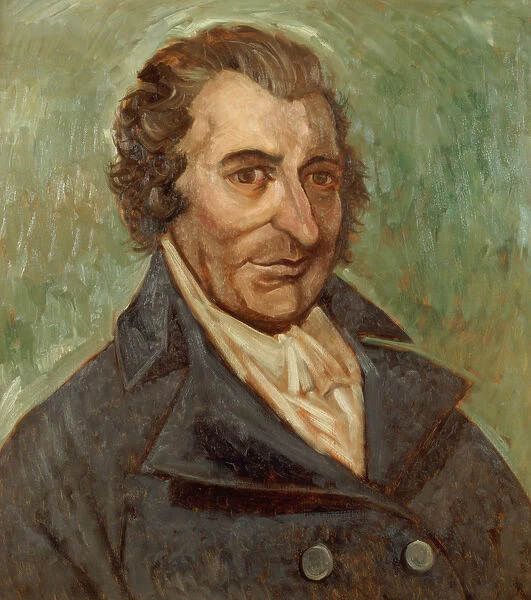 Portrait of Thomas Paine (1737-1809) (oil on canvas)