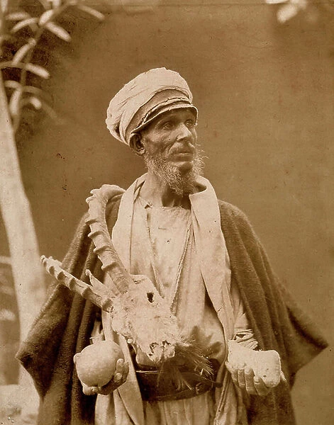 Portrait of a vendor of various objects in Port-Said, 1880 (print on double-weight paper)