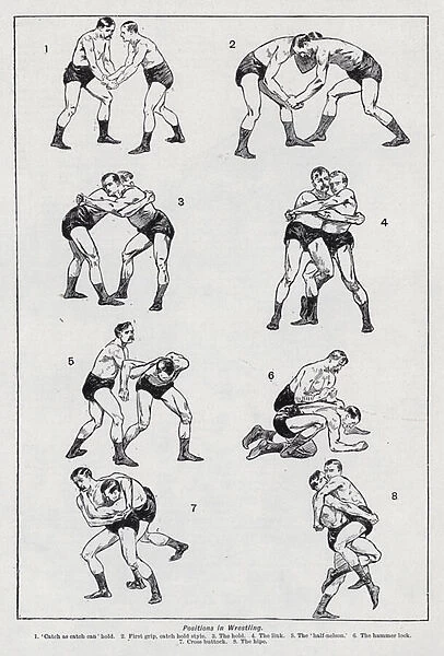 Positions in wrestling (litho)