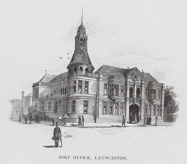 Post Office, Launceston (engraving)