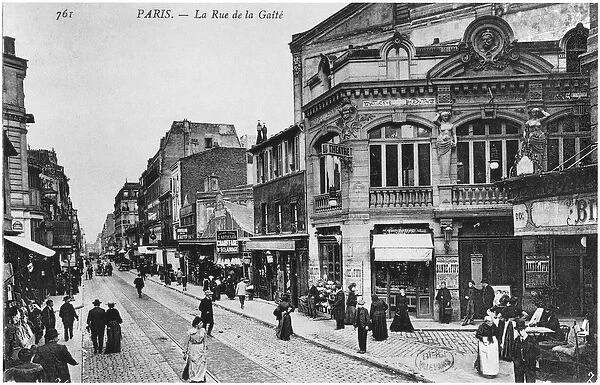 Postcard depicting Rue de la Gaite, Paris, before 1914 (b  /  w photo)