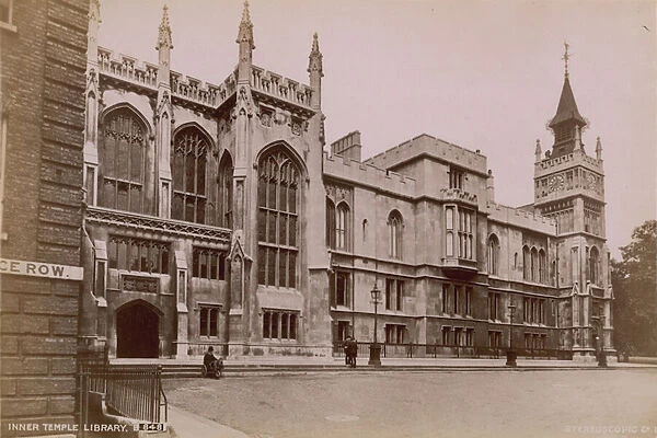 Postcard with the Inner Temple Library (photo)