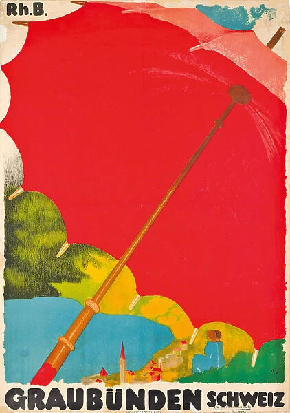 Poster advertising Graubunden, Switzerland, 1924 (colour litho)