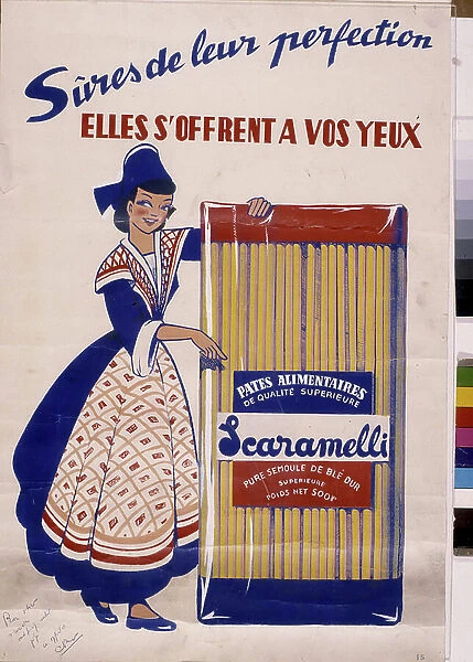 poster of advertising for pasta, 19th century (poster)