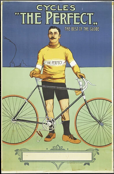 Poster advertising The Perfect bicycle, 1895 (colour litho)