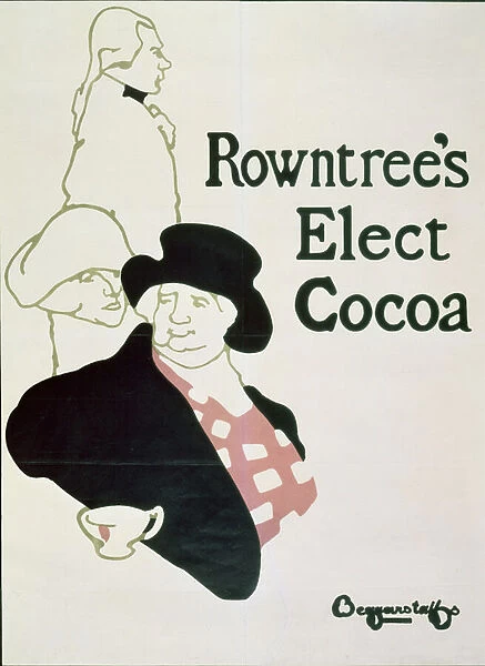 Poster Advertising Rowntrees Elect Cocoa, 1895 (colour litho)