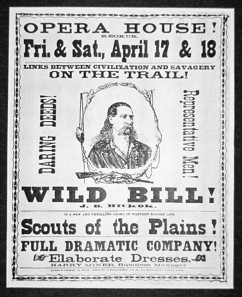 Poster advertising the Scouts of the Plains, starring Wild Bill