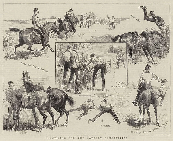 Practising for the Cavalry Competition (engraving)