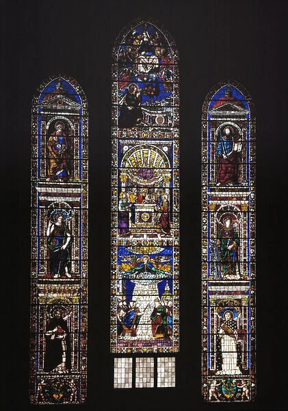 Presentation to the temple, triumph of the Virgin, St Peter, St John the Baptist, St Paul