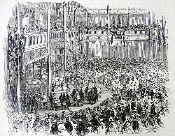 The Prince opening the Industrial Exhibition in the Crystal Palace, 1860