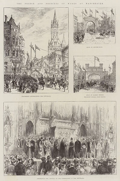 The Prince and Princess of Wales at Manchester (engraving)