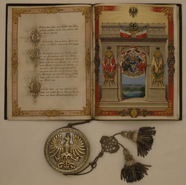 Princes Diploma investing Otto von Bismarck, dated 21st March, 1871 (mixed media)