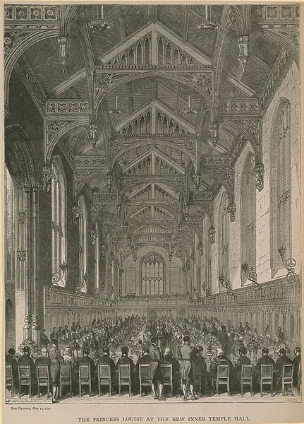 The Princess Louise at the new Inner Temple Hall (engraving)