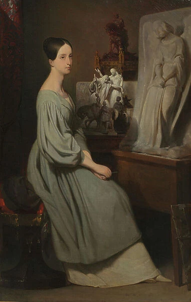 Princess Marie d'Orleans in Her Studio, c.1838 (oil on fabric)