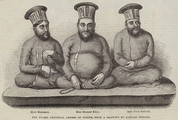 The Three Principal Ameers of Scinde (engraving)