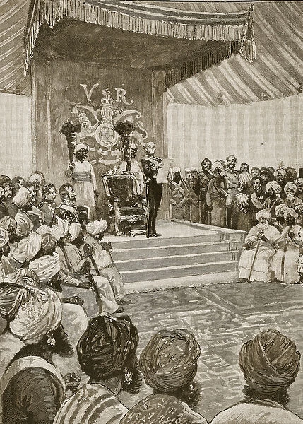 Proclamation of the Queen as Empress of India in 1877, illustration from Cassell
