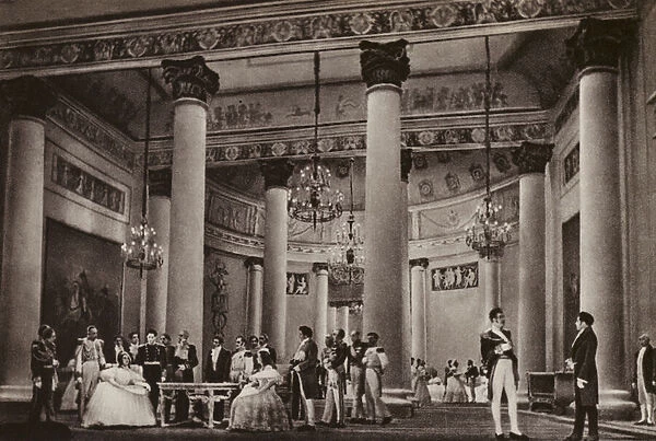 Production of the ballet Eugene Onegin at the Bolshoi Theatre, Moscow, 1945 (b  /  w photo)