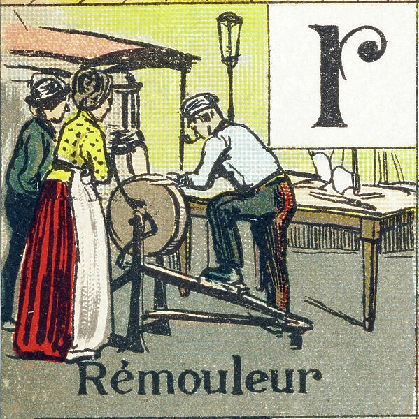 Profession Alphabet: Remourer. Unknown illustrator, beg of 20th century (illustration)