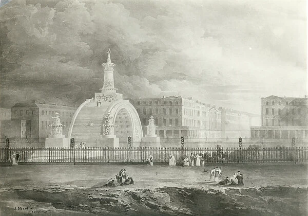 The Proposed Triumphal Arch from Portland Place to Regents Park, 1820 (lithograph)