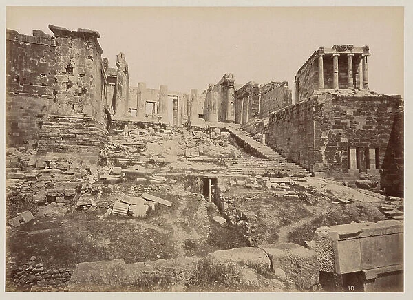 The Propylees (437-432 BC) of the Acropolis of Athenes (Greece) - - Photography attributed to Athanasiou Konstantinos (1845-1898)