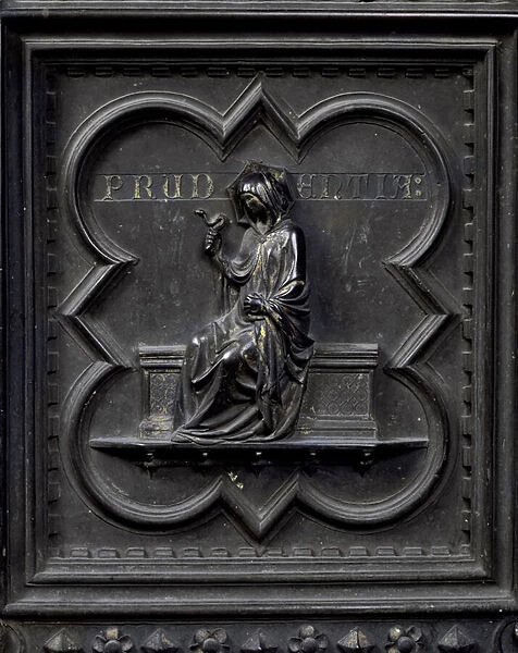 Prudence, panel H of the South Doors of the Baptistery of San Giovanni, 1336 (bronze)