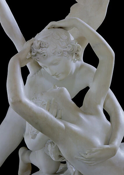Psyche Revived by the Kiss of Cupid (marble) (detail of 123192)