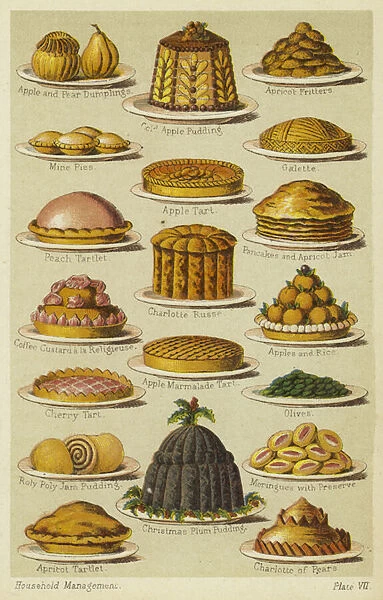 Puddings (colour litho)