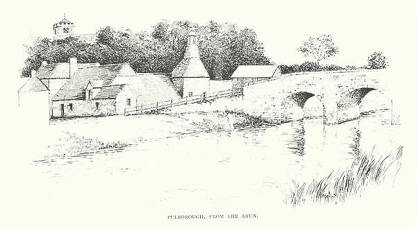 Pulborough, from the Arun (litho)