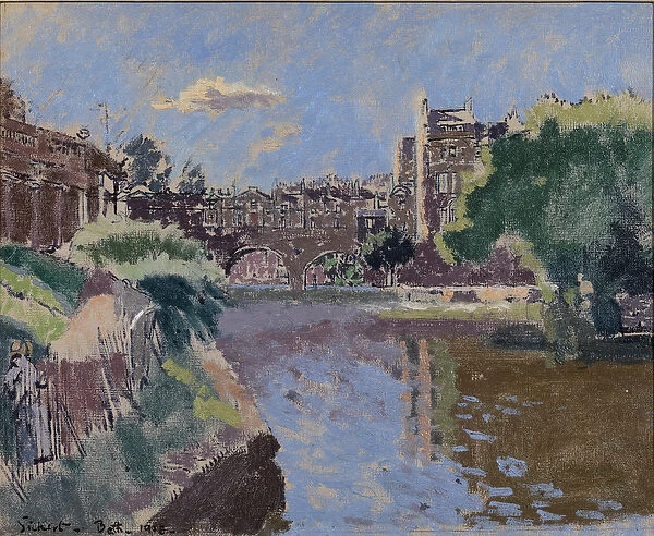 Pulteney Bridge, Bath, 1918 (oil on canvas)