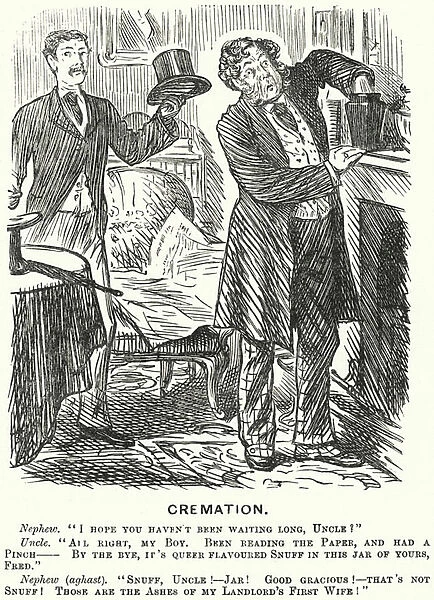 Punch cartoon: Cremation (engraving)
