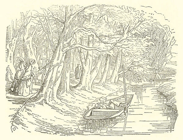 A punt on the Cherwell (engraving)