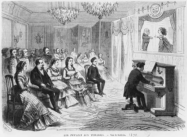 The Puppet show I Pupazzi performing in front of Emperor Napoleon III (1808-73