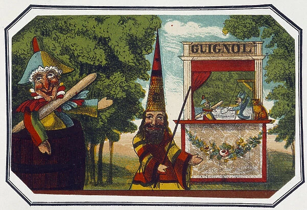 Puppets et guignol - in 'Theatre des marionnettes du Jardin des Tuileries'by Duranty, Dubuisson, Paris, 1863
