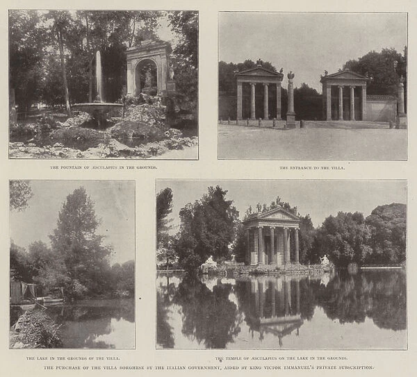 The Purchase of the Villa Borghese by the Italian Government, aided by King Victor Emmanuels Private Subscription (b  /  w photo)